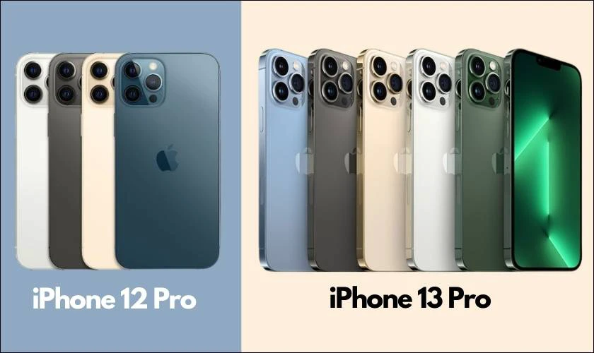 so sánh iphone 12 pro và 13 pro về màu sắc