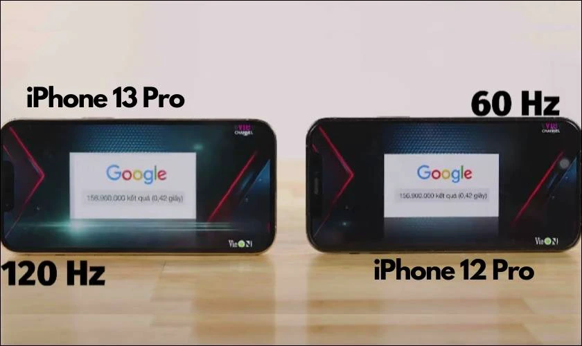 tần số quét màn hình khác nhau giữa 12 pro với 13 pro