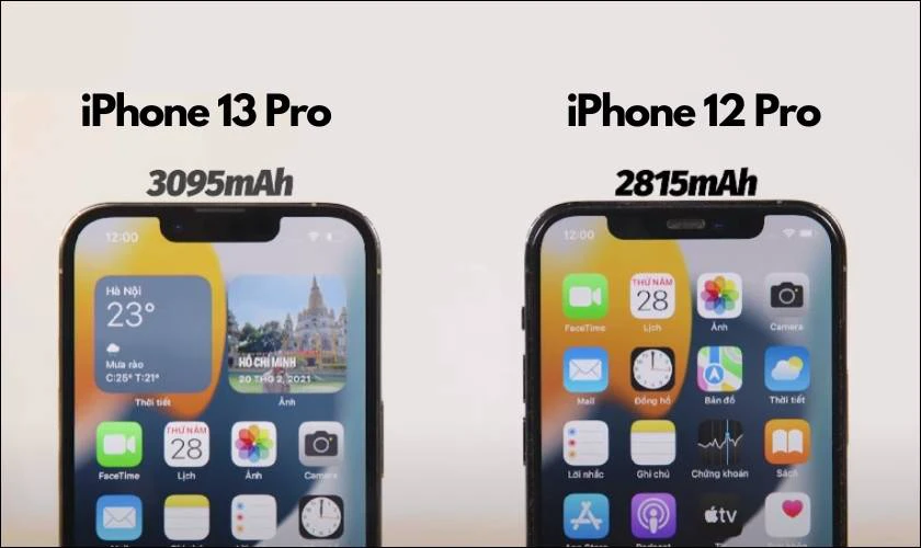 viên pin của 12 pro và 13 pro