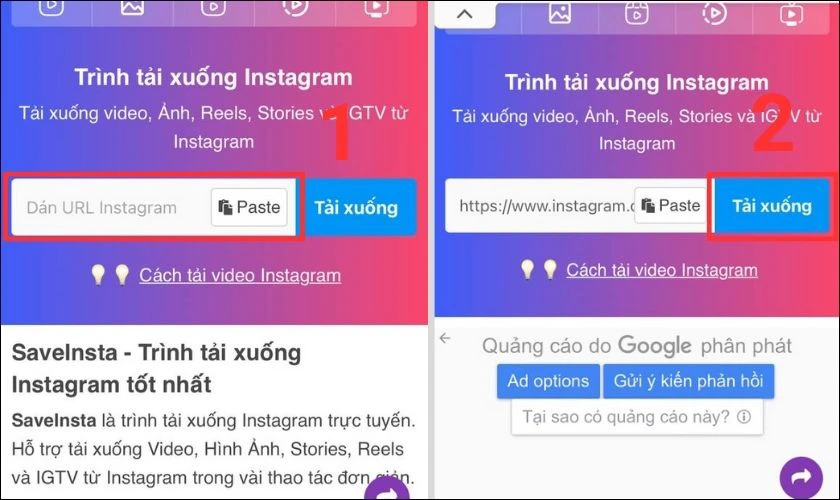 tải xuống vid instagram về m&aacute;y