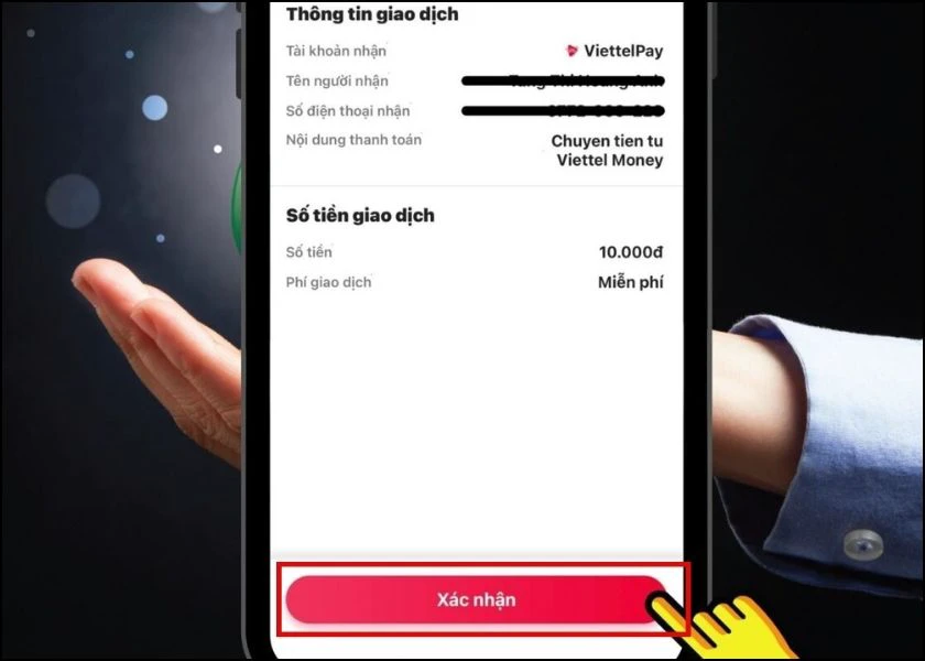  chuyển tiền đến số thẻ bằng app viettel money 