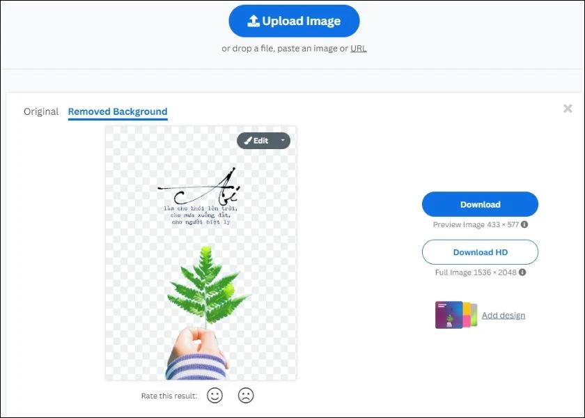 t&aacute;ch background si&ecirc;u nhanh bằng remove