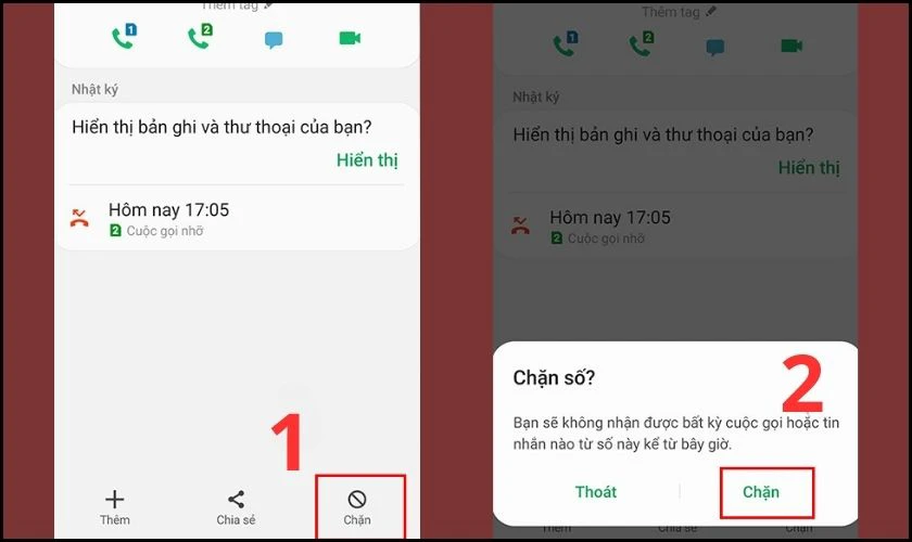 tiến hành chặn số điện thoại có dấu hiệu lừa đảo