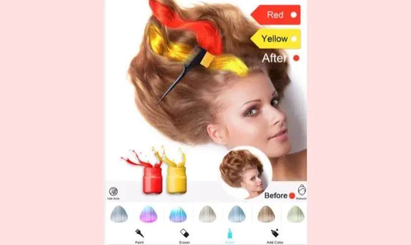 app nhuộm t&oacute;c ảo