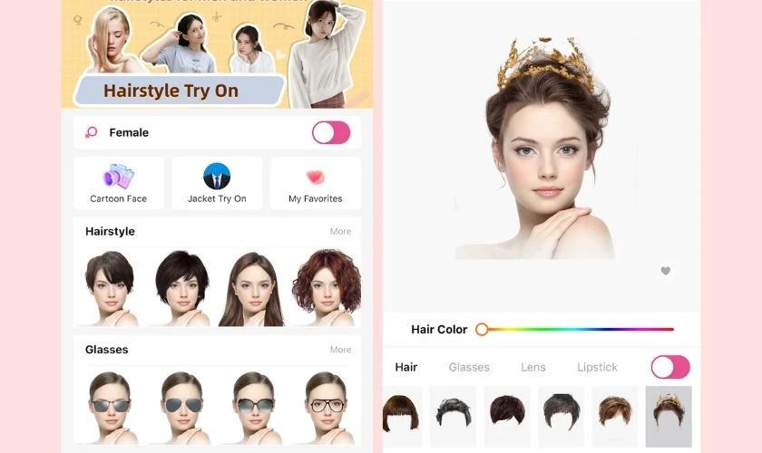 app chỉnh ảnh v&agrave; m&agrave;u t&oacute;c
