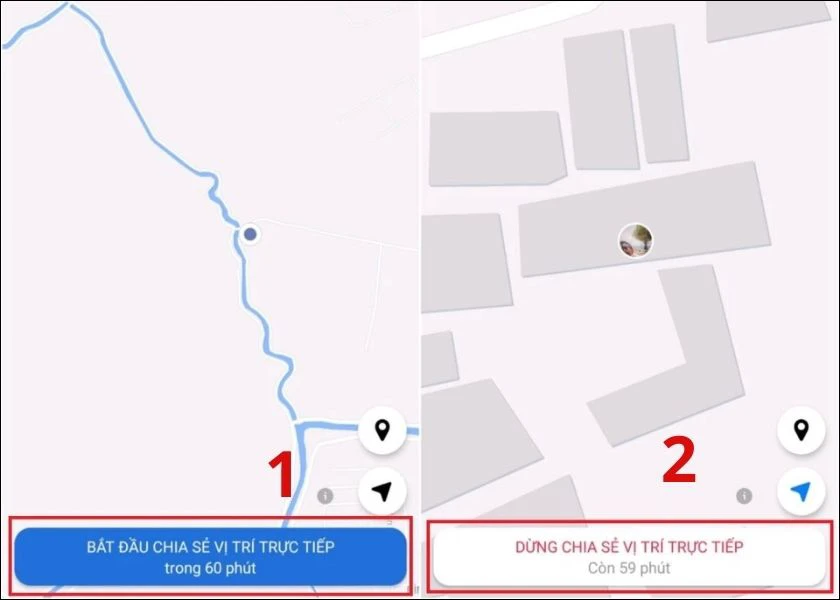  chia sẻ vị tr&iacute; tr&ecirc;n messenger android
