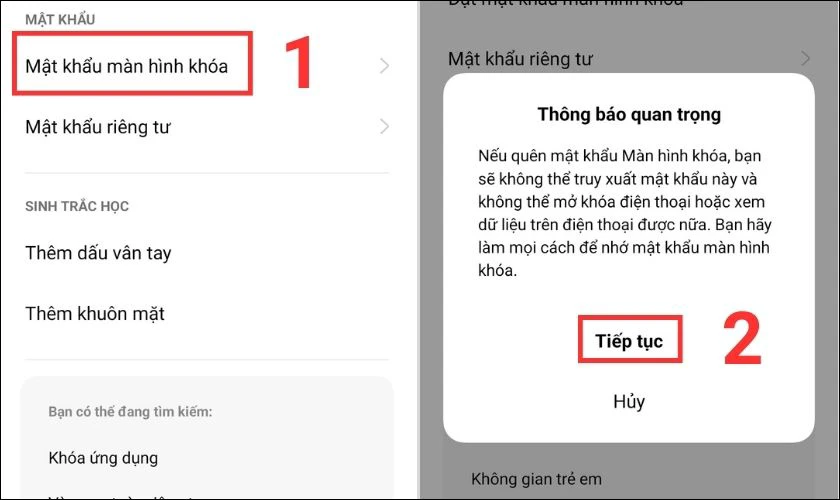 tạo mã khóa điện thoại oppo