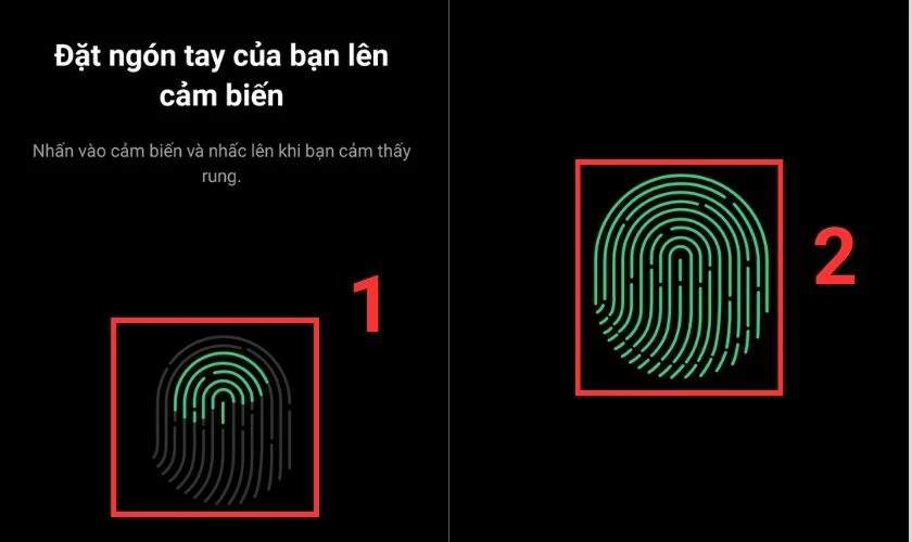 thiết lập vân tay khóa điện thoại