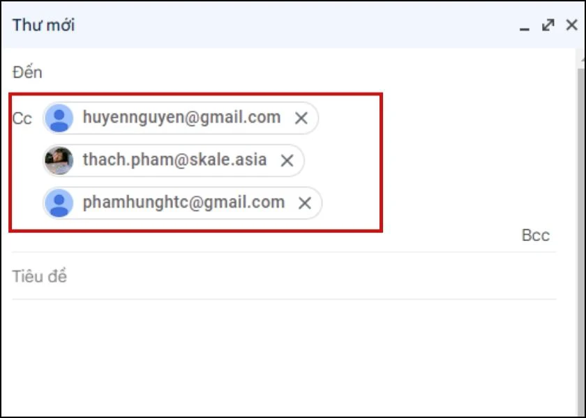 nhập địa chỉ email người cần gửi