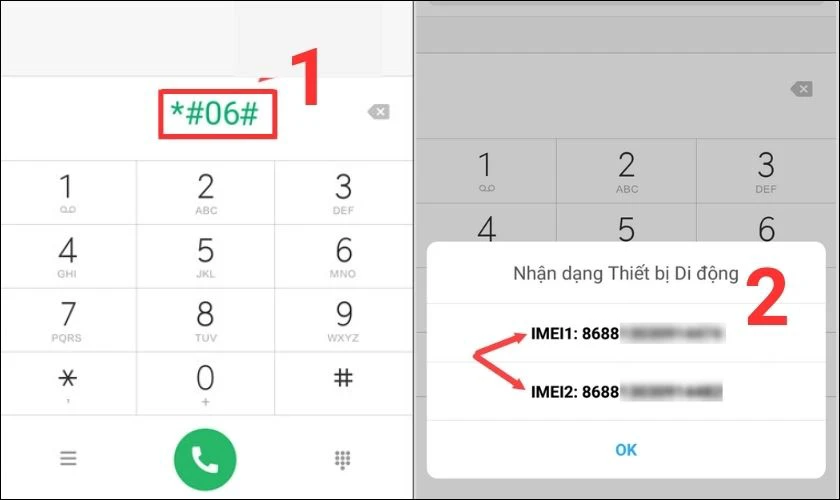 cách lấy mã định dạng thiết bị trong phần cuộc gọi
