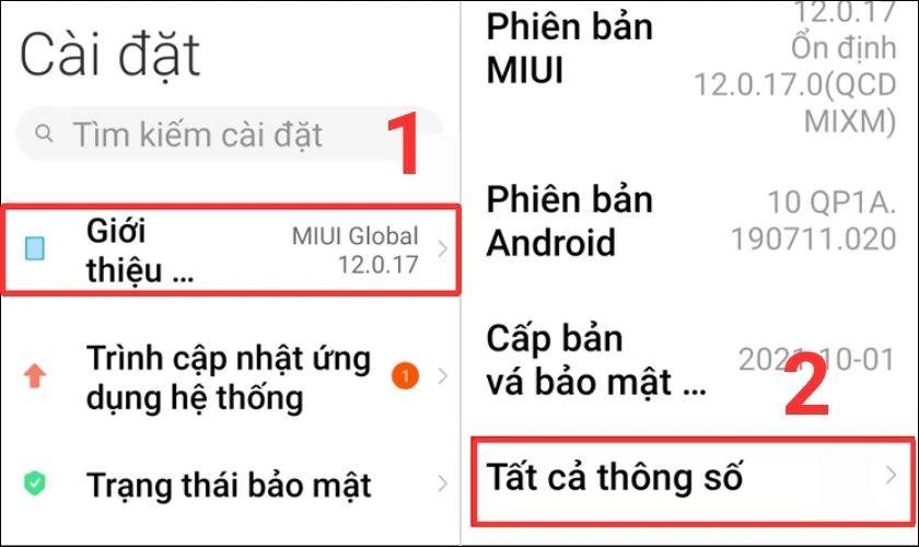 cách lấy mã định dạng xiaomi trong cài đặt