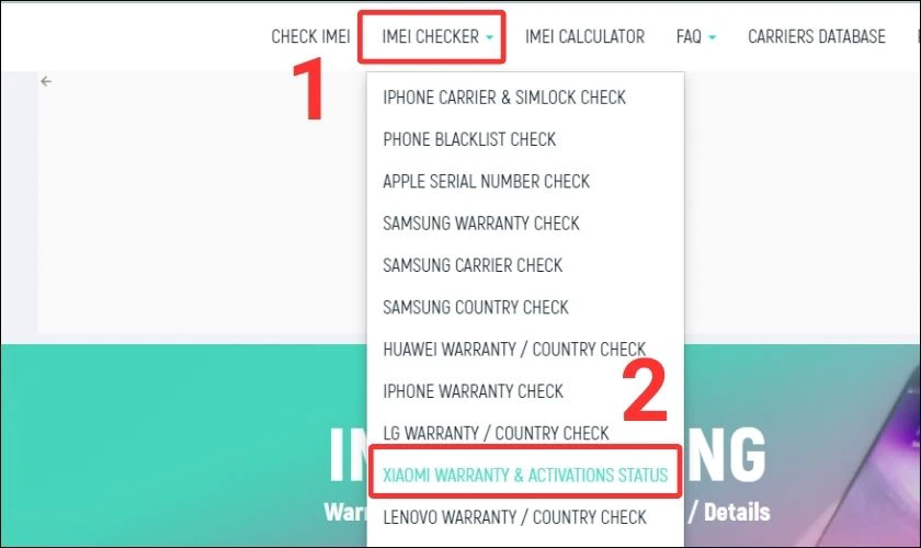 check imei bảo hành online
