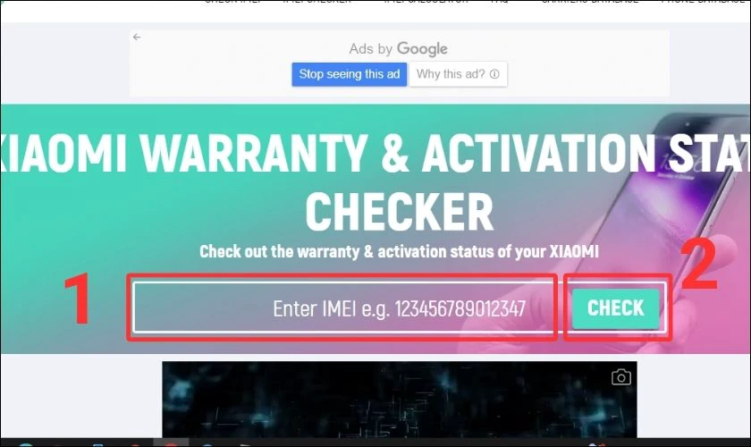 kiểm tra thời hạn bảo hành của máy bằng imei