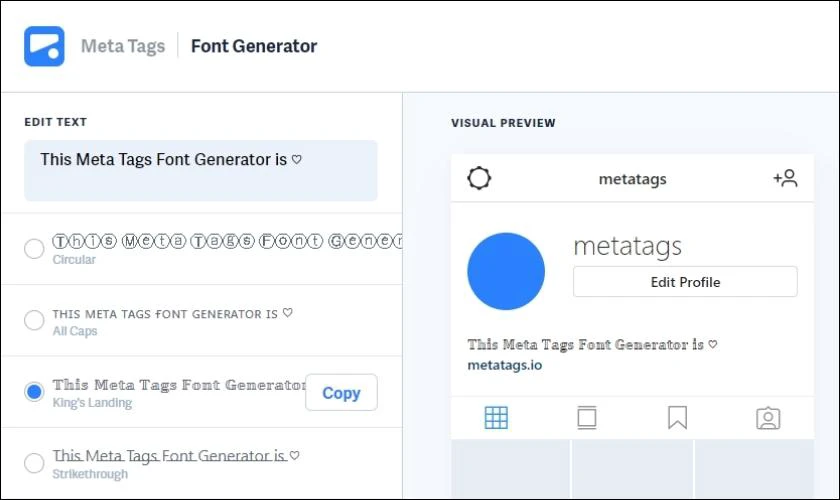 web đổi font chữ đẹp tr&ecirc;n instagram
