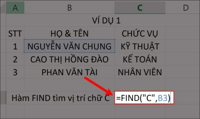 c&ocirc;ng dụng của h&agrave;m find trong excel