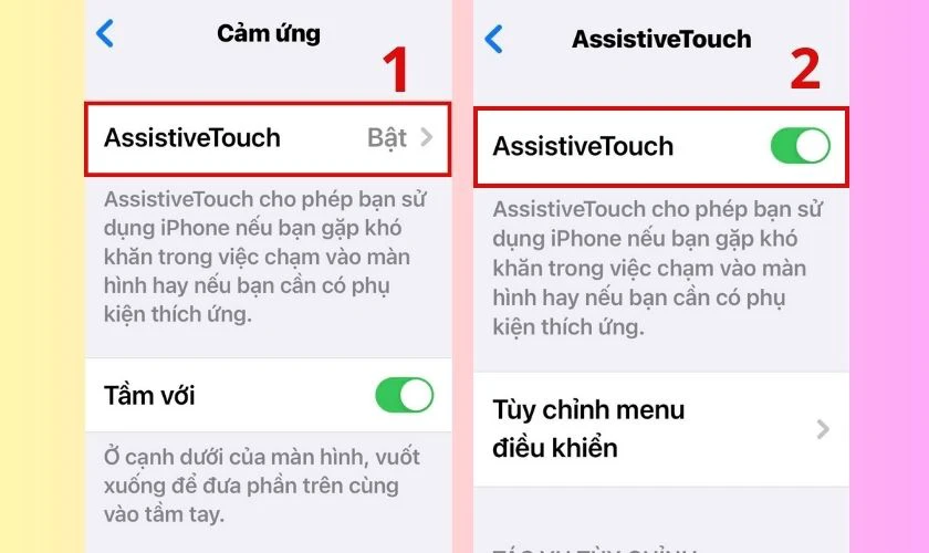 cap màn hình bằng haptic touch