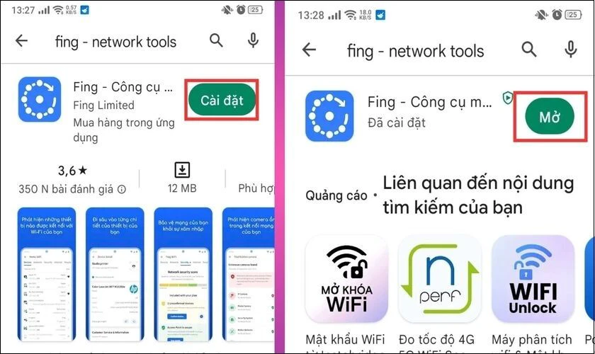 kiểm tra ping tr&ecirc;n điện thoại 