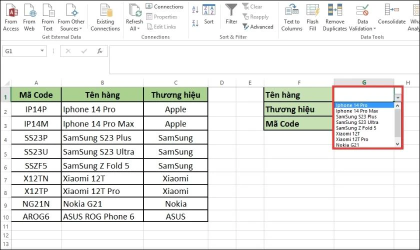 cách tạo list đã có sẵn dữ liệu