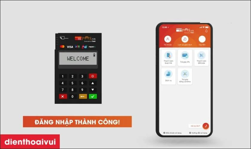 Hướng dẫn c&aacute;c bước kết nối m&aacute;y quẹt thẻ v&agrave; điện thoại