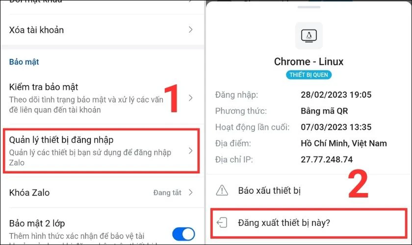 c&aacute;ch đăng xuất zalo từ xa