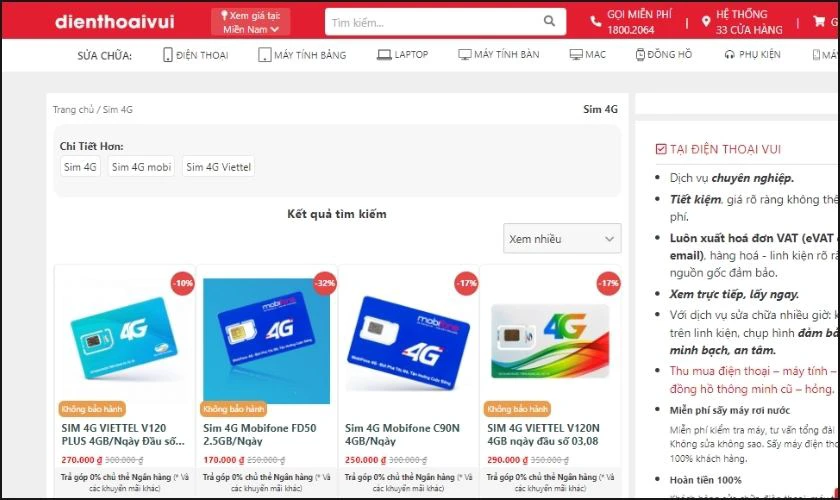 mua sim đầu số 058 tại điện thoại vui