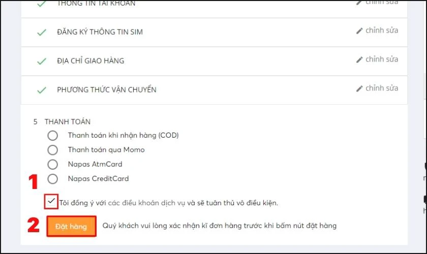 ho&agrave;n tất thủ tục mua sim 