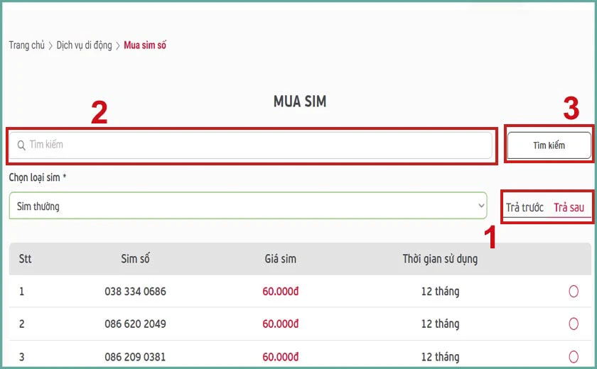 hướng dẫn mua sim 086 tr&ecirc;n website Viettel 