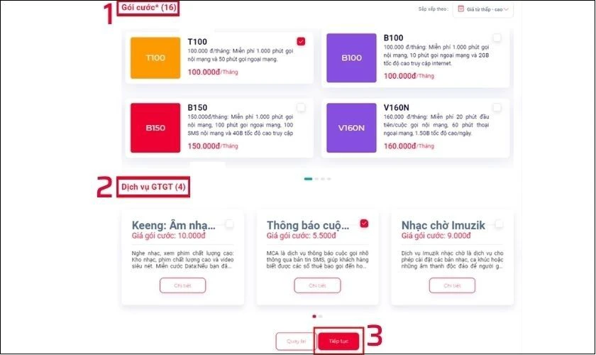 Chọn g&oacute;i cước sim trước khi mua 