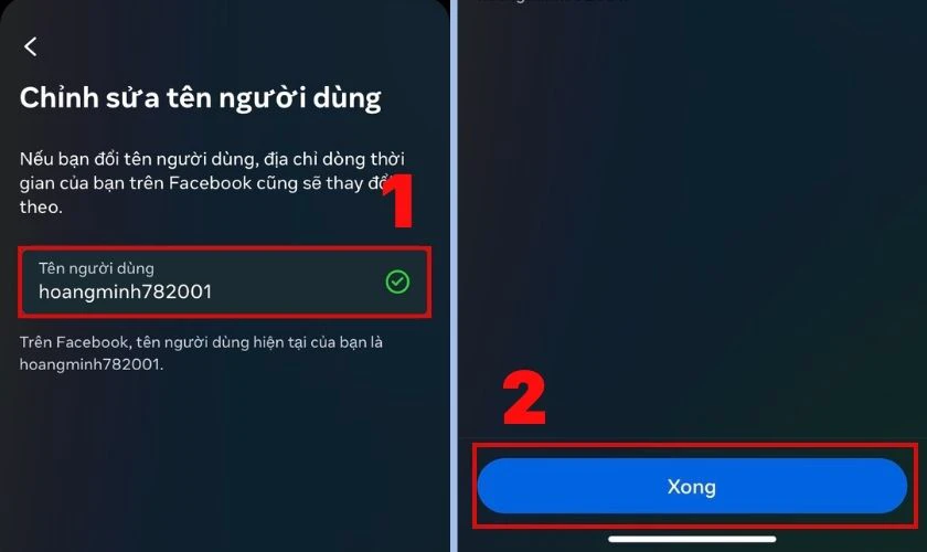 các bước thực hiện đổi link facbook trên iphone
