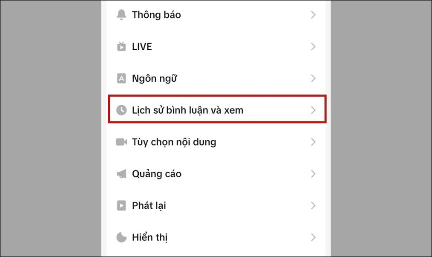 nhấn v&agrave;o mục lịch sử b&igrave;nh luận v&agrave; xem