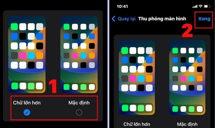 c&aacute;c thao t&aacute;c thực hiện ch&igrave;nh cỡ chữ iphone tr&ecirc;n m&agrave;n h&igrave;nh