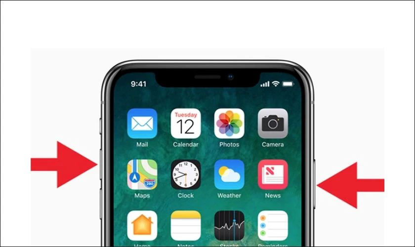 C&aacute;ch chụp m&agrave;n h&igrave;nh iPhone 12 bằng n&uacute;t cứng