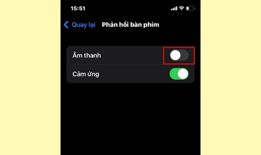 gạt cần chuyển sang m&agrave;u x&aacute;m để tắt &acirc;m b&agrave;n ph&iacute;m