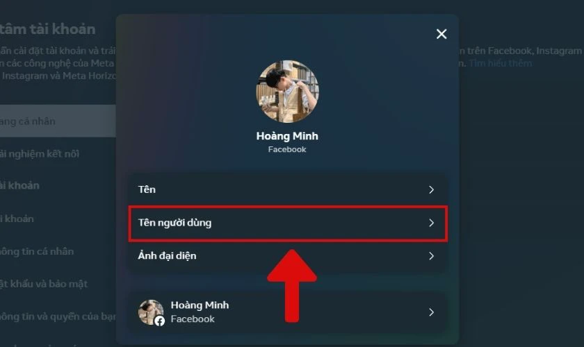 cách thực hiện đổi link facebook trên máy tính