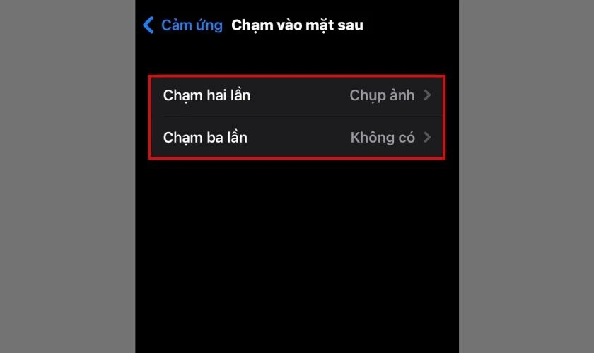 Giao diện t&ugrave;y chỉnh c&aacute;ch g&otilde; mặt lưng