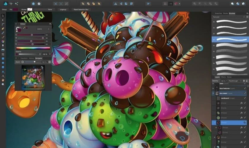 giao diện ch&iacute;nh của vector affinity designer