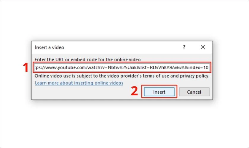 hướng dẫn c&aacute;ch link video từ youtube v&agrave;o word 