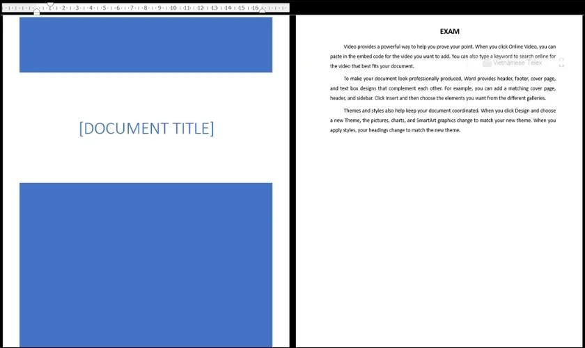 thêm cover page cho trang trong word