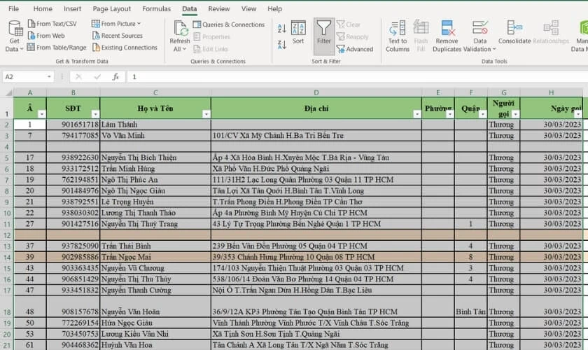 xoá dòng trống xen kẽ trong excel bằng lệnh go to special