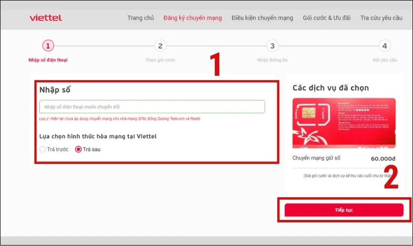 hướng dẫn đổi sim vietnamobile trên website