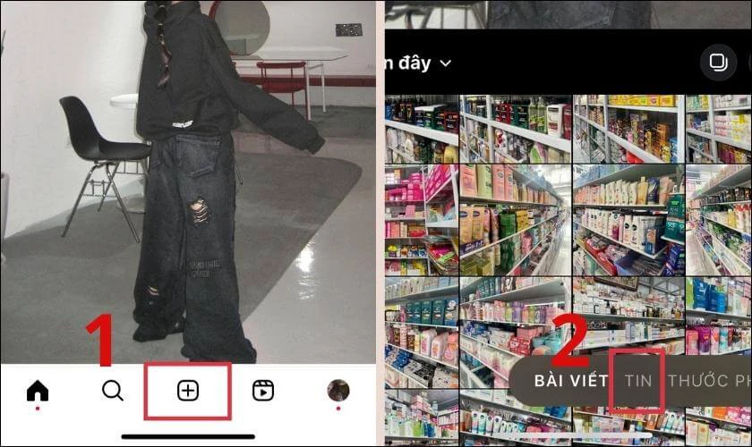 chọn th&ecirc;m tin mới tr&ecirc;n instagram