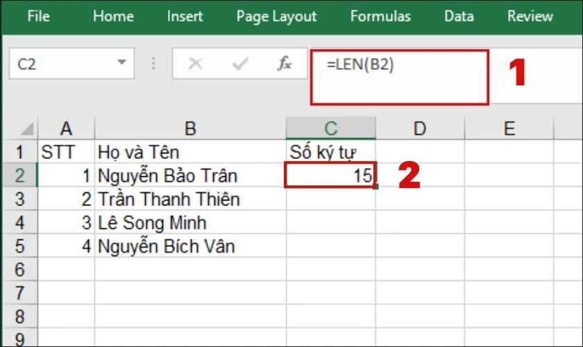 hàm len trong excel là gì