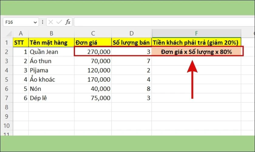 cách sử dụng hàm product tính tích nhiều cột với một số