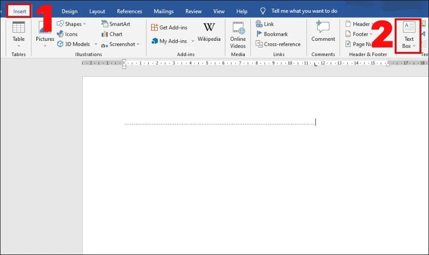 các bước để đánh chữ lên dòng chấm word
