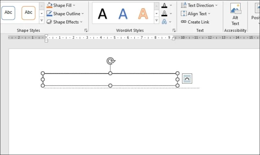 giao diện thao tác thực hiện kéo khung text box