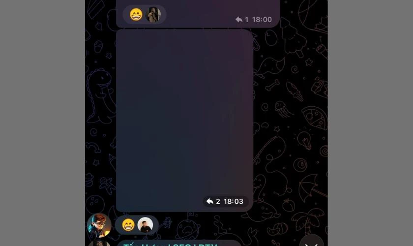 Hiện tượng ảnh bị x&aacute;m khi screenshot tr&ecirc;n Telegram