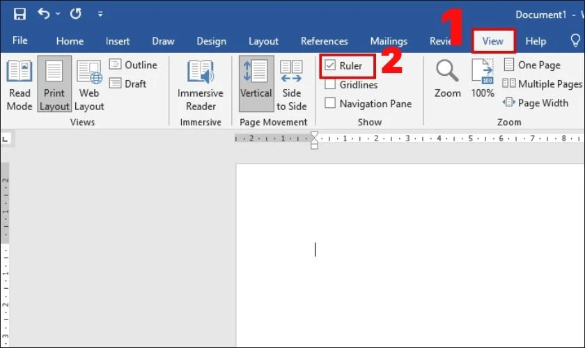 cách tạo dấu chấm trong word bằng thước