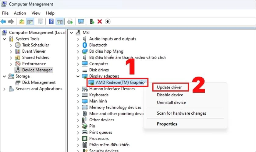 Cập nhật driver để khắc phục lỗi m&agrave;n h&igrave;nh laptop bị giật