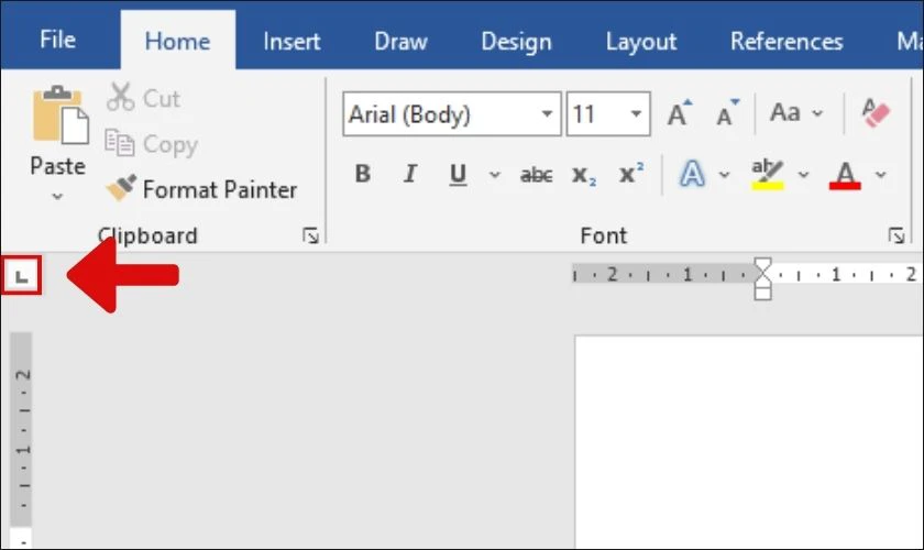 nhấp vào tab để canh lề khi thực hiện cách tạo dấm chấm trong word