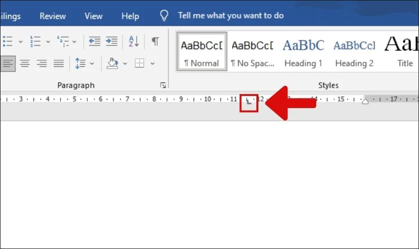 nhấn đúp vào ký hiệu tab để thực hiện cách tạo dấu chấm trong word